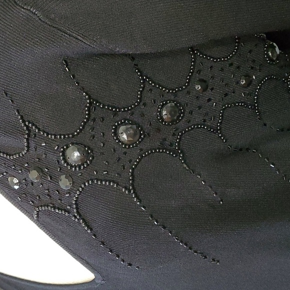 LOULOU, black beaded sweater, NWT. Size XL. 3/4 sleeves. Goth - Picture 2 of 9